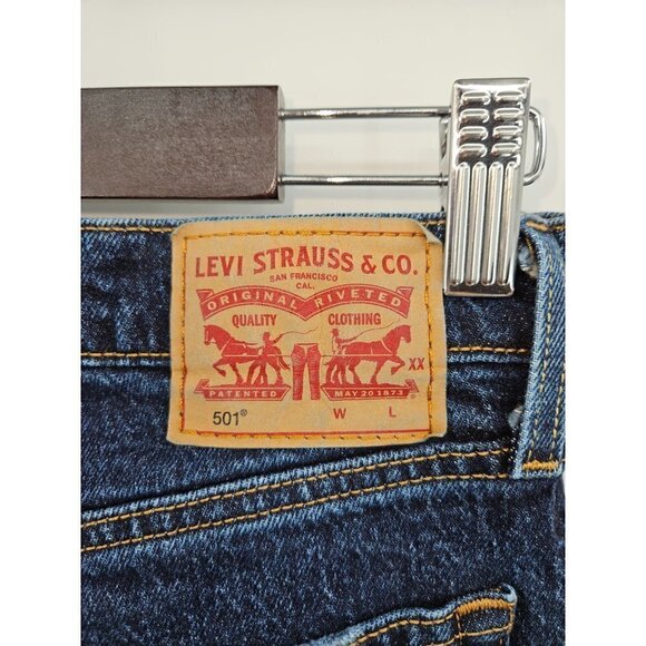 Levis 501 Original Fit Womens Sz 31 Button Fly Straight Leg High Rise Blue - Picture 9 of 13